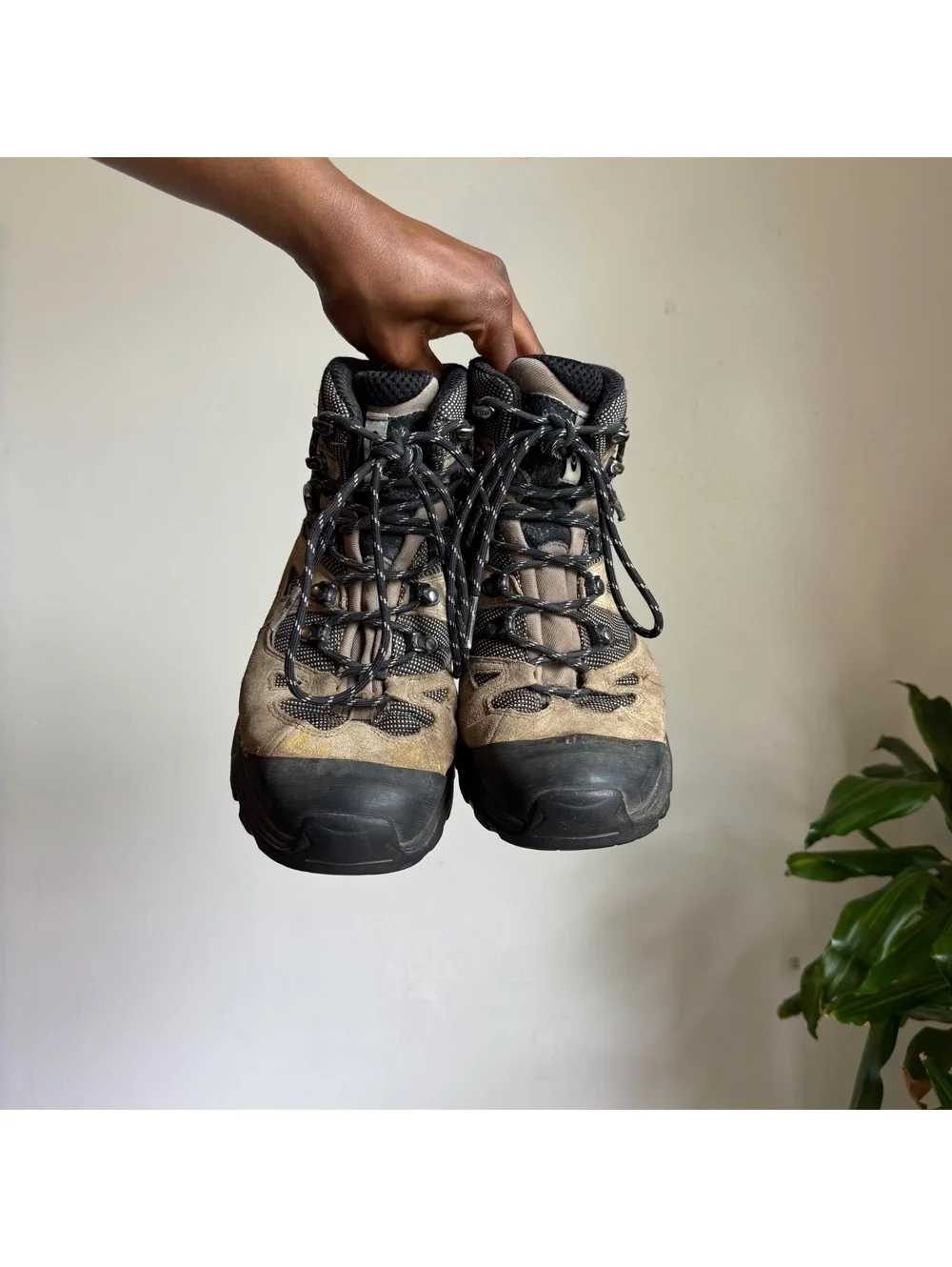 Vintage Salomon Gore-Tex Hiking Boots Earth Tone Brown Mesh Gorpcore US 8.5⁠